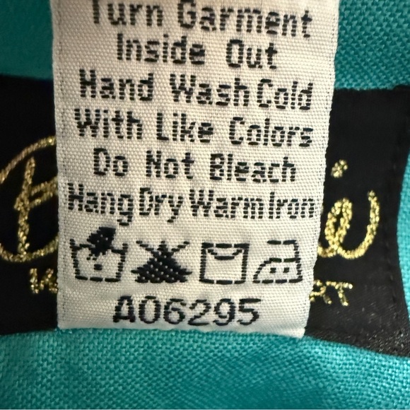 BOB MACKIE Jacket Size Large Turquoise Blue Embroidered Linen Blend Womens - Picture 12 of 12